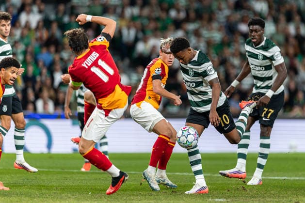 September 9, 2026, Lisbon, Lisbon, Portugal: Geny Catamo of Sporting CP shoots to goal during the Uefa Champions League 2026-27 match between Sporting CP and Galatasaray SK at Estadio Jose Alvalade on September 9, 2026 in Lisbon, Portugal. Lisbon Portugal - ZUMAs391 20260909_znp_s391_012 Copyright: xCarlosxSilvax