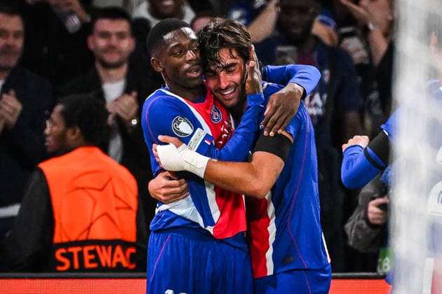 September 9, 2026, Paris, France, France: Ferran TORRES of PSG celebrate his goal with Ousmane DEMBELE of PSG during the UEFA Champions League, League Phase MD1 match between Paris Saint-Germain and SK Slovan Bratislava at Parc des Princes Stadium on September 09, 2026 in Paris, France. Paris Saint-Germain V SK Slovan Bratislava - UEFA Champions League  - ZUMAm308 20260909_zsp_m308_005 Copyright: xMatthieuxMirvillex