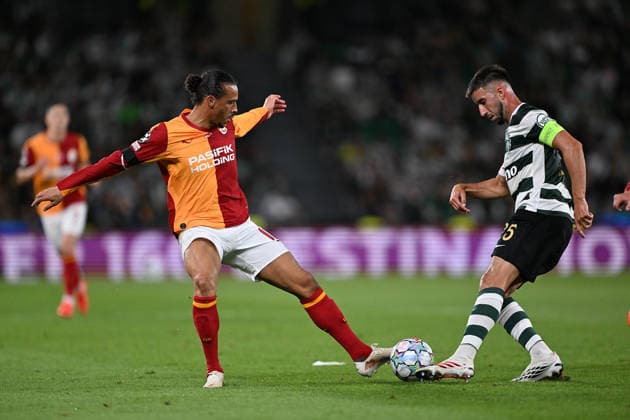 Sporting CP v Galatasaray - UEFA Champions League LISBON, PORTUGAL - SEPTEMBER 9: Leroy Sane (L) of Galatasaray in action against Goncalo Inacio (R) of Sporting CP during the UEFA Champions League match between Sporting CP and Galatasaray at Jose Alvalade Stadium in Lisbon, Portugal on September 9, 2026. Burak Akbulut Anadolu Lisbon Portugal. Editorial use only. Please get in touch for any other usage.  Copyright: x2026xAnadoluxBurakxAkbulutx