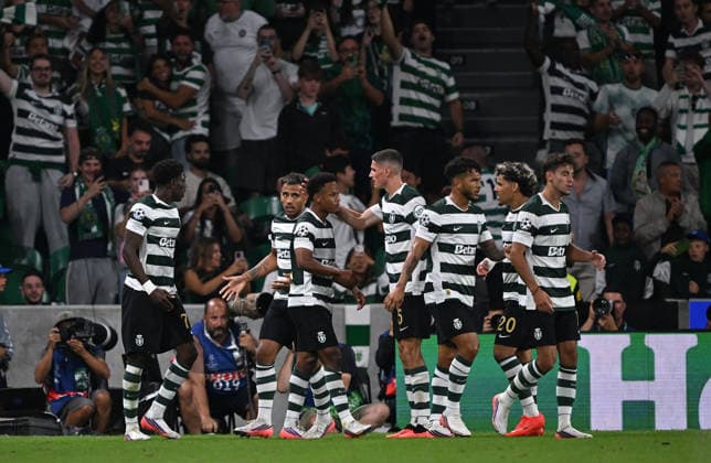 Sporting CP v Galatasaray - UEFA Champions League LISBON, PORTUGAL - SEPTEMBER 9: Geny Cipriano Catamo of Sporting CP celebrates with teammates after scoring a goal during the UEFA Champions League match between Sporting CP and Galatasaray at Jose Alvalade Stadium in Lisbon, Portugal on September 9, 2026. Burak Akbulut Anadolu Lisbon Portugal. Editorial use only. Please get in touch for any other usage.  Copyright: x2026xAnadoluxBurakxAkbulutx