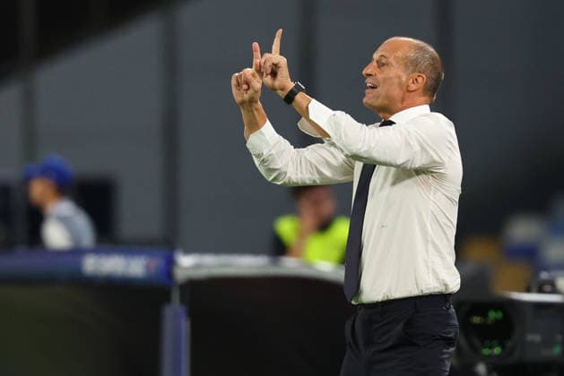 Napoli™s head coach Massimiliano Allegri during the UEFA Champions League football match between Napoli vs Arsenal - Champions League 2026 2027 - Diego Armando Maradona stadium September 9, 2026 Naples, Italy soccer  Copyright: xAlessandroxGarofalo LaPressex