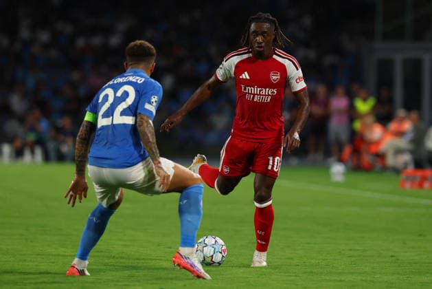 Arsenal s Eberechi Eze during the UEFA Champions League football match between Napoli vs Arsenal - Champions League 2026 2027 - Diego Armando Maradona stadium September 9, 2026 Naples, Italy soccer  Copyright: xAlessandroxGarofalo LaPressex
