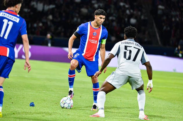 FOOTBALL : Paris Saint Germain vs Slovan Bratislava - Ligue des Champions - Phase de Ligue - JournÃ e 1 - 09 09 2026 Achraf Hakimi (Paris SG) ParisFrance  Copyright: xBaptistexAutissierx