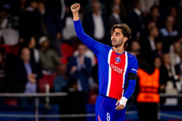 PARIS - SLOVAN BRATISLAVA Ferran Torres of PSG celebrates a goal during the matchday 1 of League phase round of UEFA Champions league football match between Paris Saint Germain and SK Slovan Bratislava at Parc des Princes. Paris, France, September 09, 2026. Copyright: xx 080A4517