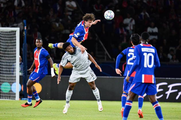 FOOTBALL : Paris Saint Germain vs Slovan Bratislava - Ligue des Champions - Phase de Ligue - JournÃ e 1 - 09 09 2026 Ilya Zabarni (Paris SG) Rahim Ibrahim (Slovan Bratislava) ParisFrance  Copyright: xBaptistexAutissierx