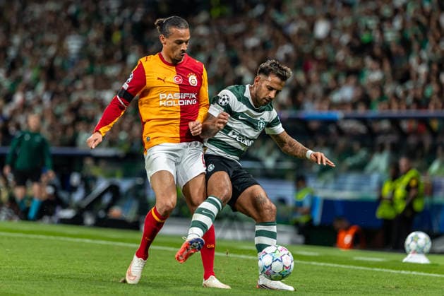 September 9, 2026, Lisbon, Lisbon, Portugal: Rodrigo Zalazar of Sporting CPdisputes possession of the ball with Leroy SanÃ of Galatasaray SK during the Uefa Champions League 2026-27 match between Sporting CP and Galatasaray SK at Estadio Jose Alvalade on September 9, 2026 in Lisbon, Portugal. Lisbon Portugal - ZUMAs391 20260909_znp_s391_016 Copyright: xCarlosxSilvax
