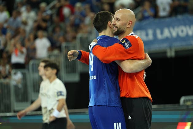Zagreb, Arena Zagreb, September 9, 2026. EHF Champions League Men 2026 27 Group Phase, HC Zagreb - RK Celje Pivovarna Lasko 31:29 MAMIC Marko (14) and KASTELIC Urh (99) 