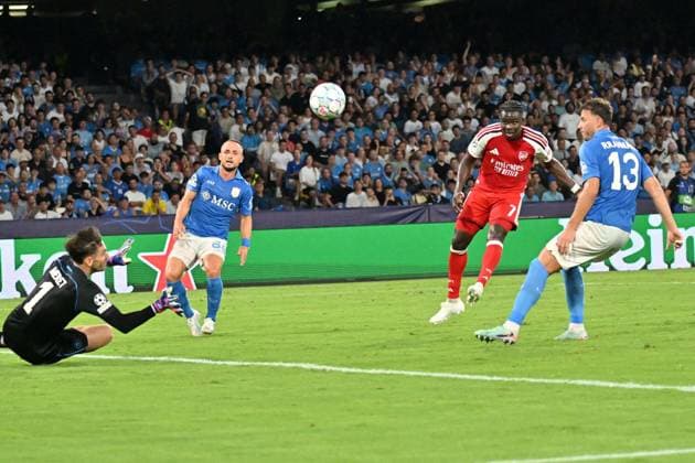 Foto IPP Felice De Martino Napoli 09 09 2026 Calcio Champions League 2026-2027 Napoli - Arsenal Nella foto: Bukayo Saka Italy Photo Press World Copyright Napoli italy Italia ITALY  Copyright: xR4924_italyphotopressx