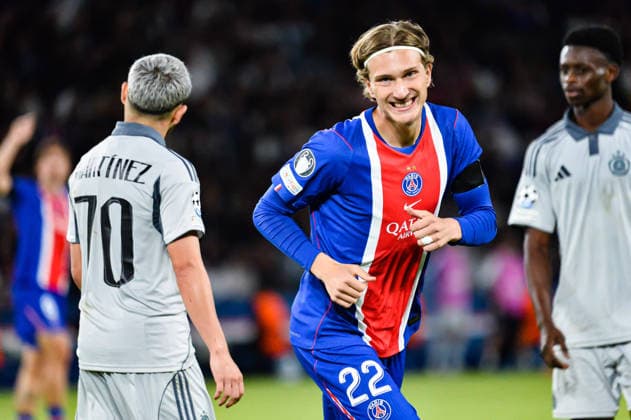 FOOTBALL : Paris Saint Germain vs Slovan Bratislava - Ligue des Champions - Phase de Ligue - JournÃ e 1 - 09 09 2026 Mika Godts (Paris SG) ParisFrance  Copyright: xBaptistexAutissierx