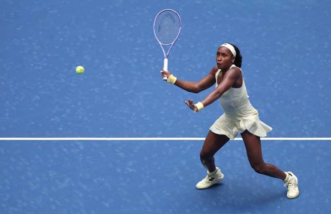 Coco Gauff of USA in action 2026 US Open, Day Eleven, USTA Billie Jean King National Tennis Center, New York, USA - 09 Sep 2026New York USTA Billie Jean King National T New York (NY) United States of America EDITORIAL USE ONLY No use with unauthorised audio, video, data, fixture lists, club league logos or live services. Online in-match use limited to 120 images, no video emulation. No use in betting, games or single club league player publications. Copyright: xEllaxLing Shutterstockx 17140159b