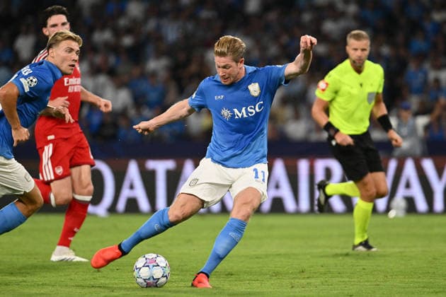 SOCCER - UEFA Champions League - SSC Napoli vs. Arsenal FC Photo by IPA ABACAPRESS.COM88327227 - Kevin De Bruyne of S.S.C. Napoli is in action during the UEFA Champions League Group Stage Matchday 1 soccer match between S.S.C. Napoli and Arsenal F.C. at the Diego Armando Maradona Stadium on September 9, 2026, in Naples, Italy. Naples Italy  Copyright: xIPAxSport ABACAx