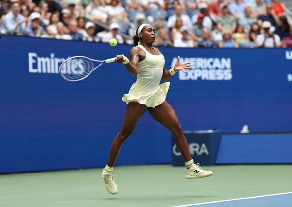 September 9, 2026, New York City, New York, USA: COCO GAUFF of USA during the match against M. Andreeva in the womenÃ¢â‚¬â ¢s quarterfinals of Grand Slam tournament US Open. New York, USA. Tennis: US Open - Coco Gauff  - ZUMAc278 20260909_zsp_c278_021 Copyright: xMarcinxCholewinskix