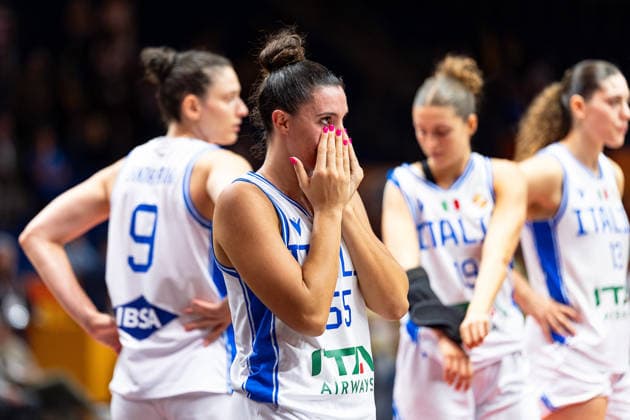 Vittoria Blasigh, Italy, 55, disappointed after the loss, GER, Italy vs. Australia, basketball, 2026 FIBA Women’s World Cup, quarterfinal qualifier, September 9, 2026, GER, Italy vs. Australia, Basketball, 2026 FIBA Women’s World Cup, Qualification for the quarterfinals, September 9, 2026, Berlin Copyright: xEibner-Pressefoto MaxxVincenx EP_MVN