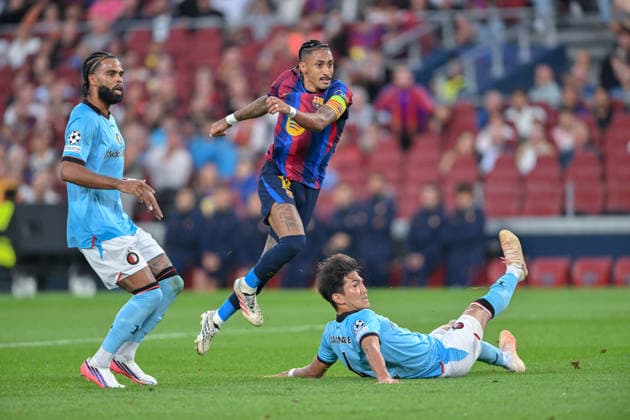 FC Barcelona, Barca v FEYENOORD SPOTIFY CAMP NOU. BARCELONA. September 9, 2026 FC BARCELONA vs FEYENOORD September 9, 2026 Raphina (11) of FC Barcelona scores his team s third goal during the soccer match corresponding to the group stage match of the UEFA Champions League between FC Barcelona and Feyenoord at Spotify Camp Nou in Barcelona, Spain. Barcelona ESP Copyright: xS.xRosx