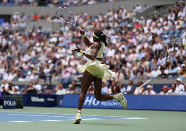 September 9, 2026, New York City, New York, USA: COCO GAUFF of USA during the match against M. Andreeva in the womenÃ¢â‚¬â ¢s quarterfinals of Grand Slam tournament US Open. New York, USA. New York City USA - ZUMAc278 20260909_zsp_c278_027 Copyright: xMarcinxCholewinskix