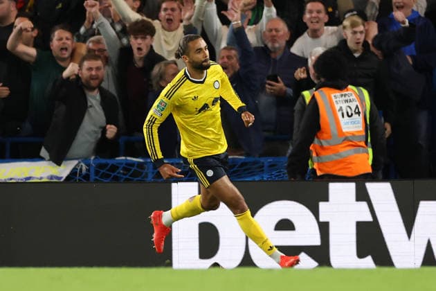 Chelsea v Leeds United, Carabao Cup Dominic Calvert-Lewin of Leeds United celebrates after scoring the third goal for his side during the Chelsea v Leeds United Carabao Cup 3rd Round match at Stamford Bridge, London, England on 9 September 2026 Credit: Tiego Grenho Every Second Media Editorial use only. All images are copyright Every Second Media Limited. No images may be reproduced without prior permission. All rights reserved. Premier League and Football League images are subject to licensing agreements with Football DataCo Limited. see https: www.football-dataco.com Copyright: xIMAGO EveryxSecondxMediax ESM-2145-0063 TiegoxGrenhox xEveryxSecondxMediax