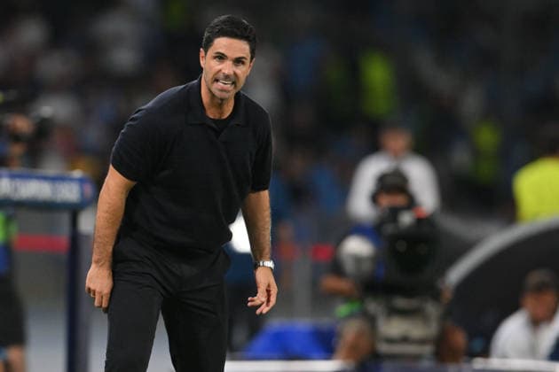 IPA88330171 - Mikel Arteta, head coach of Arsenal, during the UEFA Champions League soccer match between Napoli and Arsenal at the Maradona Stadium on September 9, 2026, in Naples, Campania. During the SSC Napoli vs. Arsenal FC UEFA Champions League soccer match in Naples, Italy, on September 9, 2026  Copyright: xRobertoxRamaccia IPAxSportx xx IPA88330171