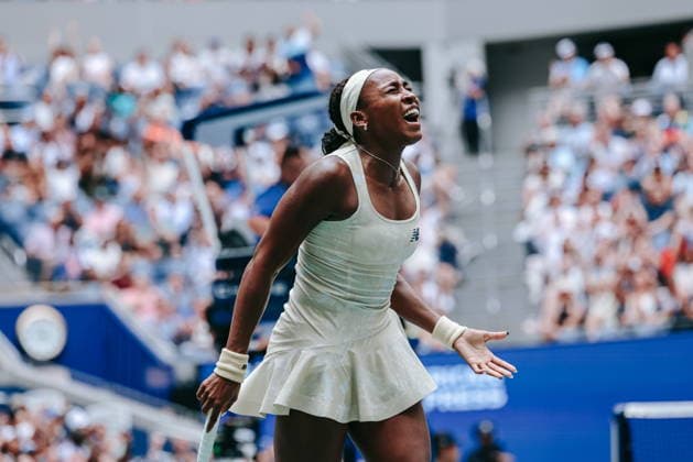 US Open tennis tournament - Day 11 Coco Gauff of USA reacts as she plays against Mirra Andreeva of Russia during the Women s Singles Quarter Finals match of the US Open Tennis Championships in Flushing Meadows, New York, USA, 09 September 2026. FLUSHING MEADOWS NEW YORK United States  Copyright: xOLGAxFEDOROVAx