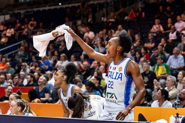 Olbis Andre, Italy, 22, celebrates, GER, Italy vs. Australia, Basketball, 2026 FIBA Women’s World Cup, Qualification for the Quarterfinals, September 9, 2026, Germany, Italy vs. Australia, Basketball, 2026 FIBA Women’s World Cup, Qualification for the Quarterfinals, September 9, 2026, Berlin Copyright: xEibner-Pressefoto MaxxVincenx EP_MVN