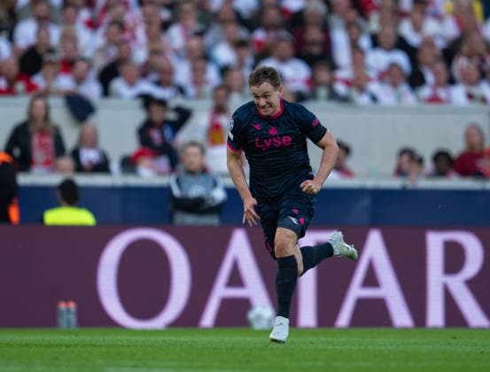 Peter Christiansen of Viking FK sprints during UEFA Champions League - Matchday 1 season 26 27 game between Stuttgart and Viking (Ruslan Taran Ball Raw Images) Stuttgart MHP Arena Germany Copyright: xRuslanxTaranx RUS_STUTT-VIKING-0108