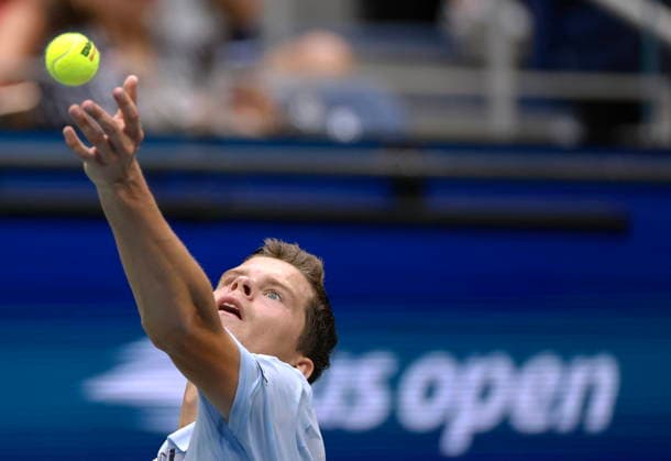 US Open tennis tournament - Day 11 Alexander Blockx of Belgium in action against Karen Khachanov during their men s singles quarter-final match at the US Open Tennis Championships at the USTA Billie Jean King National Tennis Center in Flushing Meadows, New York, USA, 09 September 2026. The 2026 US Open runs from 23 August to 13 September. FLUSHING MEADOWS NEW YORK United States  Copyright: xCRISTOBALxHERRERA-ULASHKEVICHx