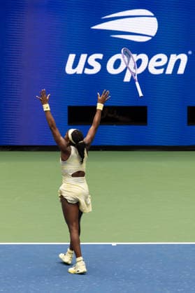 September 9, 2026: Coco Gauff (USA) in action against Mirra Andreeva during their Quarterfinal match at the US Open on September 9, 2026, held at the USTA Billie Jean King National Tennis Center in New York City. CSM New York City USA - ZUMAc04_ 20260909_zma_c04_025 Copyright: xBerniexHaleyx
