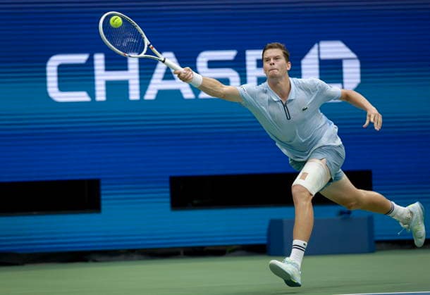 US Open tennis tournament - Day 11 Alexander Blockx of Belgium in action against Karen Khachanov during their men s singles quarter-final match at the US Open Tennis Championships at the USTA Billie Jean King National Tennis Center in Flushing Meadows, New York, USA, 09 September 2026. The 2026 US Open runs from 23 August to 13 September. FLUSHING MEADOWS NEW YORK United States  Copyright: xCRISTOBALxHERRERA-ULASHKEVICHx