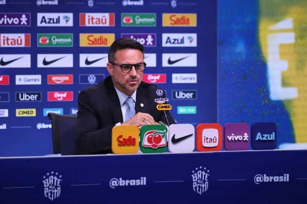 Brazilian national team, Nationalteam squad announcement for friendlies against Australia and India. Rio de Janeiro, RJ, 09.09.2026 - Football-RJ - Rodrigo Caetano, director of national teams of the Brazilian Football Confederation - CBF, during the announcement of the squad for the friendlies against Australia and India, at the headquarters of the Brazilian Football Confederation - CBF, in Barra da Tijuca, west zone of the city, this Wednesday, the 9th.(Foto: Charles Sholl Brazil Photo Press Brazil Photo Press) INTERNATIONAL Rio de Janeiro Tijuca Bar Rio de Janeiro Brasil Copyright: xCharlesxShollx