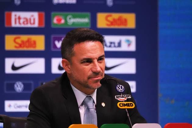 Brazilian national team, Nationalteam squad announcement for friendlies against Australia and India. Rio de Janeiro, RJ, 09.09.2026 - Football-RJ - Rodrigo Caetano, director of national teams of the Brazilian Football Confederation - CBF, during the announcement of the squad for the friendlies against Australia and India, at the headquarters of the Brazilian Football Confederation - CBF, in Barra da Tijuca, west zone of the city, this Wednesday, the 9th.(Foto: Charles Sholl Brazil Photo Press Brazil Photo Press) INTERNATIONAL Rio de Janeiro Tijuca Bar Rio de Janeiro Brasil Copyright: xCharlesxShollx