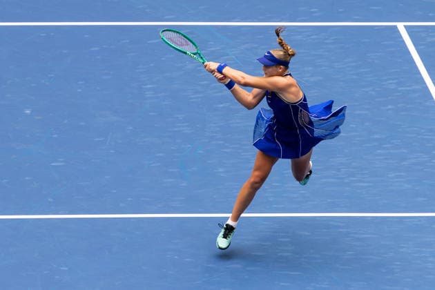 September 9, 2026: Mirra Andreeva in action against Coco Gauff (USA) during their Quarterfinal match at the US Open on September 9, 2026, held at the USTA Billie Jean King National Tennis Center in New York City. CSM New York City USA - ZUMAc04_ 20260909_zma_c04_049 Copyright: xBerniexHaleyx