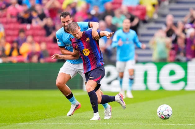 FC Barcelona, Barca v Feyenoord - UEFA Champions League 2026 27 League Phase MD1 Charles Vanhoutte defensive midfield of Feyenoord and Belgium and Dani Olmo attacking midfield of Barcelona and Spain compete for the ball during the UEFA Champions League 2026 27 League Phase MD1 match between FC Barcelona and Feyenoord at Camp Nou on September 9, 2026 in Barcelona, Spain. Barcelona Spain  Copyright: xJosexBretonx originalFilename:bretonhernandez-fcbarcel260909_npgkv.jpg
