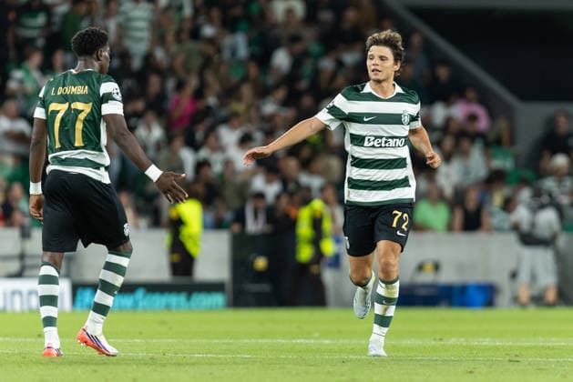 September 9, 2026, Lisbon, Lisbon, Portugal: Sporting midfielder from Italy ISSA DOUMBIA (77) and Sporting defender from Portugal EDUARDO QUARESMA (72) in action during the game for the League Phase for the UEFA Champions League between Sporting and Galatasaray at Estadio Jose de Alvalade Lisbon Portugal - ZUMAs359 20260909_zsp_s359_060 Copyright: xAlexandrexdexSousax
