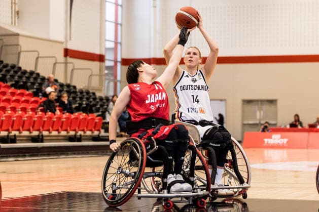 OTTAWA, CANADA - SEPTEMBER 09: Lilly Sellak (Germany, 14) controls the ball during the Ottawa IWBF Wheelchair Basketball World Championships match between Germany vs. Japan at Carleton University on matchday 1 of the Ottawa IWBF Wheelchair Basketball World Championships on September 09, 2026 in Ottawa, Canada. Canada Copyright: xSteffiexWunderlx