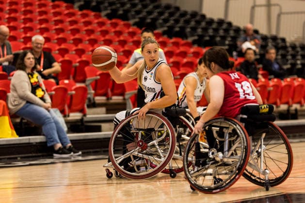 OTTAWA, CANADA - SEPTEMBER 09: Svenja Mayer (Germany, 13) controls the ball against Yui Kitama (Japan, 19) during the Ottawa IWBF Wheelchair Basketball World Championships match between Germany vs. Japan at Carleton University on matchday 1 of the Ottawa IWBF Wheelchair Basketball World Championships on September 09, 2026 in Ottawa, Canada. Canada Copyright: xSteffiexWunderlx