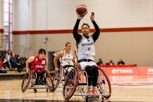OTTAWA, CANADA - SEPTEMBER 09: Roli-Ann Neubauer (Germany, 11) shooting from the freethrow line during the Ottawa IWBF Wheelchair Basketball World Championships match between Germany vs. Japan at Carleton University on matchday 1 of the Ottawa IWBF Wheelchair Basketball World Championships on September 09, 2026 in Ottawa, Canada. Canada Copyright: xSteffiexWunderlx