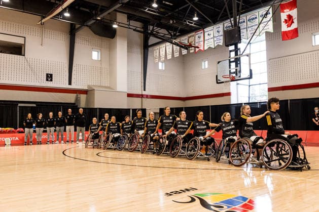 OTTAWA, CANADA - SEPTEMBER 09: Team Germany during the national anthem before the Ottawa IWBF Wheelchair Basketball World Championships match between Germany vs. Japan at Carleton University on matchday 1 of the Ottawa IWBF Wheelchair Basketball World Championships on September 09, 2026 in Ottawa, Canada. Canada Copyright: xSteffiexWunderlx