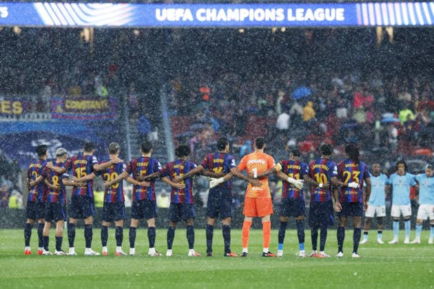 Barcelona team group, Mannschaftsbild, Totale (Barcelona), SEPTEMBER 9, 2026 - Football Soccer : UEFA Champions League match between FC Barcelona, Barca 5-1 Feyenoord at Spotify Camp Nou in Barcelona, Spain. Noxthirdxpartyxsales  aflo_346496743 DAISUKExNakashimax