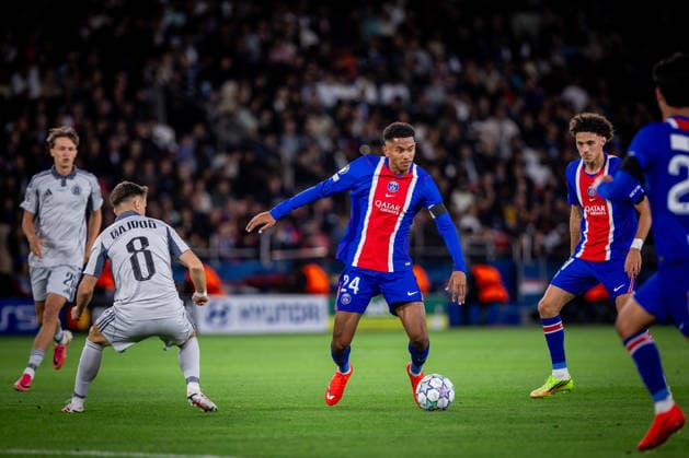 PARIS - SLOVAN BRATISLAVA Senny Mayulu of PSG during the matchday 1 of League phase round of UEFA Champions league football match between Paris Saint Germain and SK Slovan Bratislava at Parc des Princes. Paris, France, September 09, 2026. Copyright: xx 080A5100