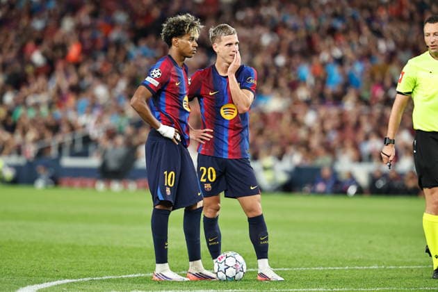 (L-R) Lamine Yamal. Dani Olmo (Barcelona), SEPTEMBER 9, 2026 - Football Soccer : UEFA Champions League League phase match day 1 between FC Barcelona, Barca - Feyenoord at the Camp Nou in Barcelona, Spain. Noxthirdxpartyxsales  aflo_346529804 MutsuxKawamorix
