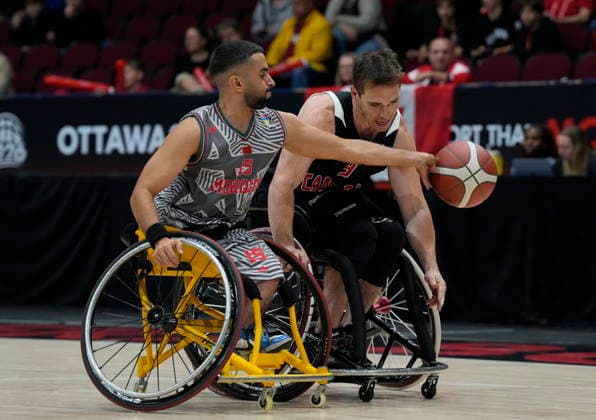 September 9, 2026, Ottawa, On, Canada: Morocco s Amine Gamri (15) knocks the ball away from Canada s Colin Higgins (9)..during first half IWBF Wheelchair Basketball World Championships group stage action in Ottawa, Wednesday Sept. 9, 2026. Canada News - September 9, 2026  - ZUMAc35_ 20260909_zaf_c35_093 Copyright: xAdrianxWyldx