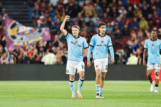 Sem Steijn (Feyenoord), SEPTEMBER 9, 2026 - Football Soccer : Steijn celebrate after his goal during UEFA Champions League League phase match day 1 between FC Barcelona, Barca - Feyenoord at the Camp Nou in Barcelona, Spain. Noxthirdxpartyxsales  aflo_346530359 MutsuxKawamorix