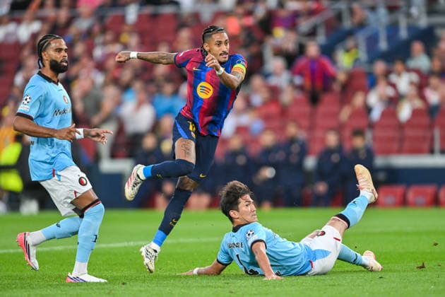 FC Barcelona, Barca v FEYENOORD SPOTIFY CAMP NOU. BARCELONA. September 9, 2026 FC BARCELONA vs FEYENOORD September 9, 2026 Raphina (11) of FC Barcelona scores his team s third goal during the soccer match corresponding to the group stage match of the UEFA Champions League between FC Barcelona and Feyenoord at Spotify Camp Nou in Barcelona, Spain. Barcelona ESP Copyright: xS.xRosx