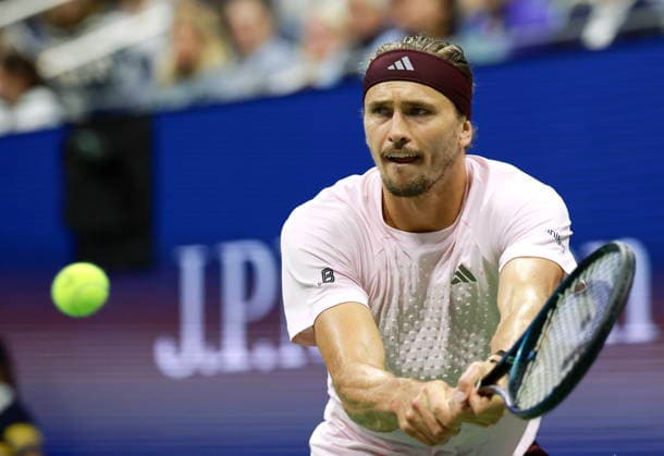 US Open tennis tournament - Day 11 Alexander Zverev of Germany in action against Botic Van de Zandschulp of the Netherlands during their Men s Singles Quarterfinals match of the US Open Tennis Championships at the USTA Billie Jean King National Tennis Center in Flushing Meadows, New York, USA, 09 September 2026. FLUSHING MEADOWS NEW YORK United States  Copyright: xCRISTOBALxHERRERA-ULASHKEVICHx