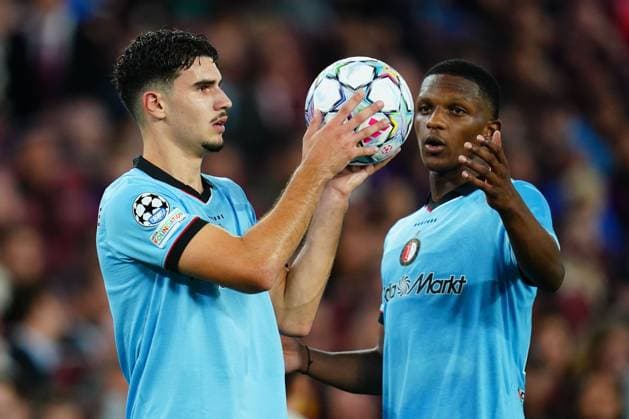 Givairo Read of Feyenoord and Shaqueel van Persie of Feyenoord during the UEFA Champions League match between FC Barcelona, Barca and Feyenoord played at Spotify Camp Nou Stadium on 9 Sept 2026 in Barcelona, Spain. (Photo by Bagu Blanco PRESSINPHOTO) ESP: FC Barcelona - Feyenoord. UEFA Champions League. Matchday 1, Spotify Camp Nou Stadium, Spain - 09 Sep 2026Barcelona Spotify Camp Nou Stadium Barcelona Spain  Copyright: xBlanco PRESSINPHOTO Shutterstockx 17143262at