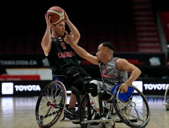 September 9, 2026, Ottawa, On, Canada: Morocco s Bilal Ben Hamman Lechhab (right) pressures Canada s Colin Higgins (9) during first half IWBF Wheelchair Basketball World Championships group stage action in Ottawa, Wednesday Sept. 9, 2026. Canada News - September 9, 2026  - ZUMAc35_ 20260909_zaf_c35_137 Copyright: xAdrianxWyldx