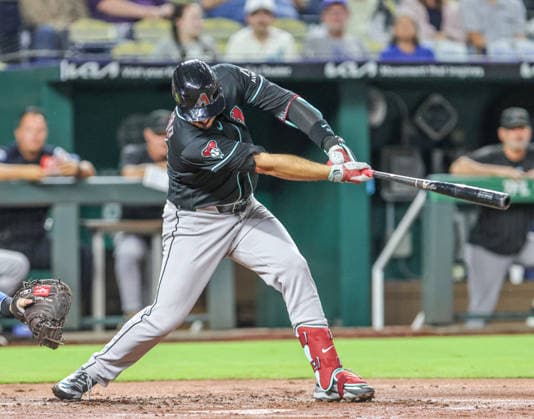 SEP 9, 2026: Arizona Diamondbacks third baseman Nolan Arenado (28) at bat in the 1st inning against the Kansas City Royals at Kauffman Stadium Kansas City, MO. CSM Kansas City United States - ZUMAc04_ 20260909_zma_c04_123 Copyright: xRomanxPunox
