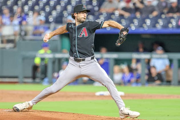 SEP 9, 2026: Arizona Diamondbacks starting pitcher Zac Gallen (23) throws a pitch in the 1st inning against the Kansas City Royals at Kauffman Stadium Kansas City, MO. CSM Kansas City United States - ZUMAc04_ 20260909_zma_c04_151 Copyright: xRomanxPunox