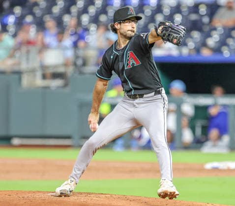 SEP 9, 2026: Arizona Diamondbacks starting pitcher Zac Gallen (23) throws a pitch in the 1st inning against the Kansas City Royals at Kauffman Stadium Kansas City, MO. CSM Kansas City United States - ZUMAc04_ 20260909_zma_c04_173 Copyright: xRomanxPunox