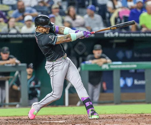 SEP 9, 2026: Arizona Diamondbacks second baseman Ketel Marte (4) at bat in the 3rd inning against the Kansas City Royals at Kauffman Stadium Kansas City, MO. CSM Kansas City United States - ZUMAc04_ 20260909_zma_c04_174 Copyright: xRomanxPunox