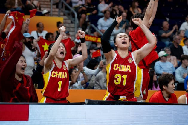 Puerto Rico V China: Qualification To Quarter-Finals - FIBA Women s Basketball World Cup Germany 2026 Manman Zhang and Saiqi Jia celebrate after scoring a point during the FIBA Women s Basketball World Cup 2026 quarterfinals qualification match between Puerto Rico and China in Berlin, Germany, on September 9, 2026. Berlin Germany  Copyright: xMarcinxGolbax originalFilename:golba-puertori260909_npgKu.jpg